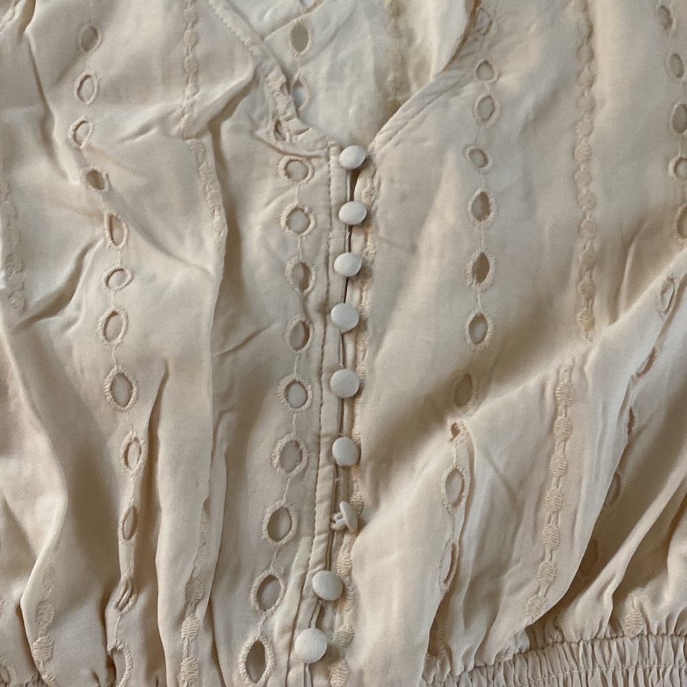 YFB - Young Fabulous & Broke Eyelet Asymmetrical Hem Costa Dress in Cream NWT - Picture 8 of 12